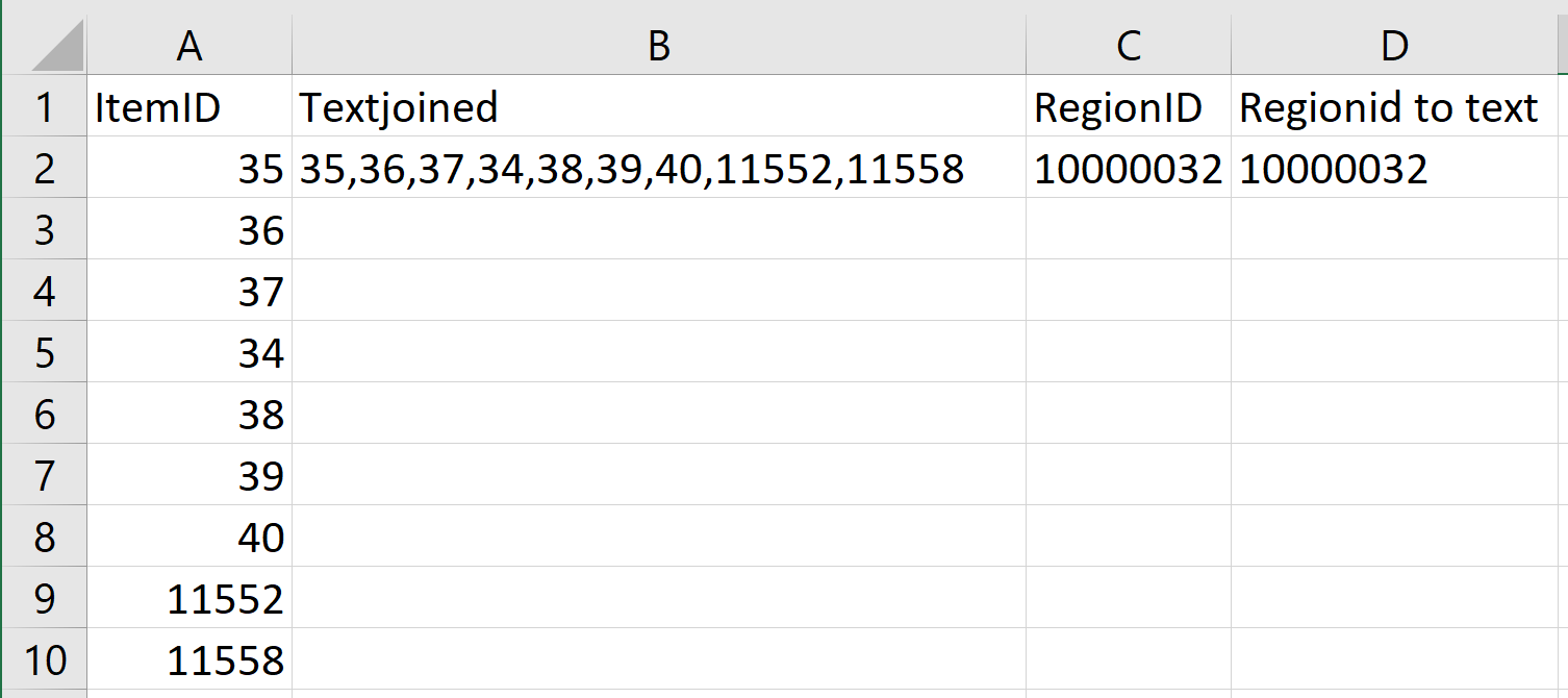 Preparation of Excel for Power Query